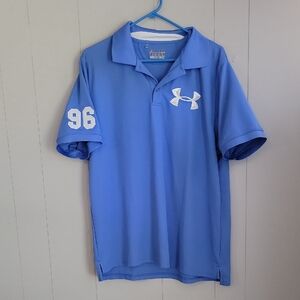 Under Armour Mens Polo Shirt XL Blue Short Sleeve